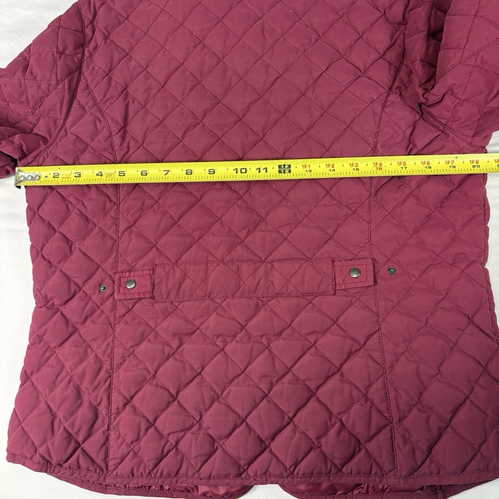 Eddie Bauer Quilted Goose Down Jacket Womens L Maroon EB 650 Puffer Classic‎ - Picture 10 of 11